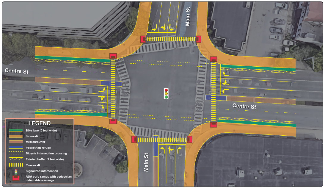 Figure 16
Proposed Improvements Conceptual Plan 
Main Street and Center Street